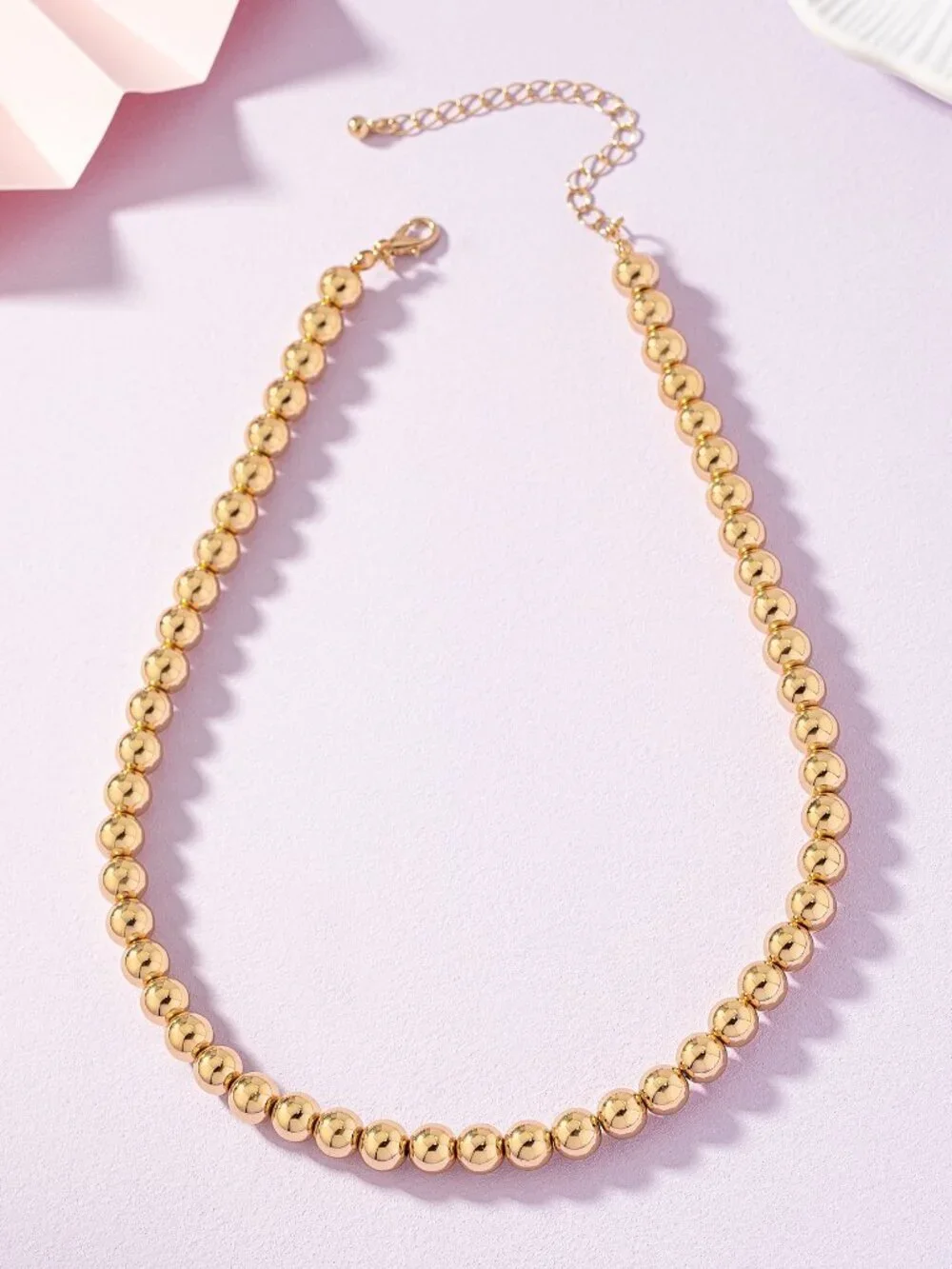 Yellow Gold Casual Women's Classic Beaded Necklace